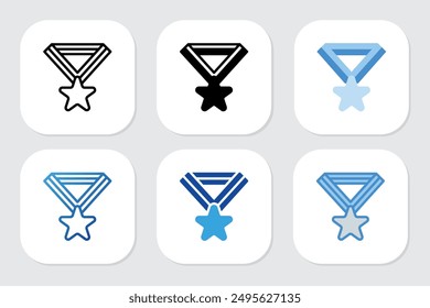 medal necklace icons with various design styles