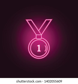 Medal neon icon. Elements of Medals set. Simple icon for websites, web design, mobile app, info graphics