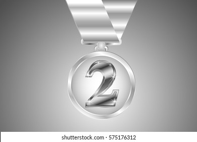 Medal number 2, Concept of infographics. Vector illustration EPS10.