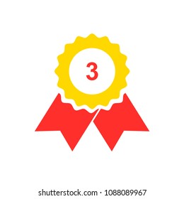 medal number 3 icon vector