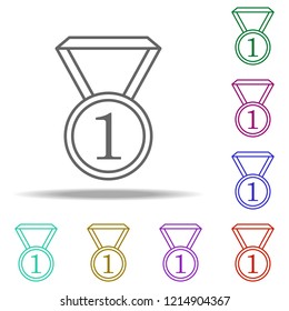 medal number first icon. Elements of awards in multi color style icons. Simple icon for websites, web design, mobile app, info graphics