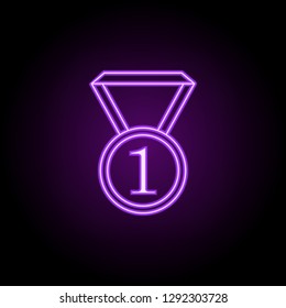 medal number first icon. Elements of awards in neon style icons. Simple icon for websites, web design, mobile app, info graphics