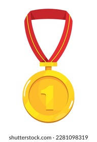 medal number one icon isolated