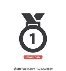 Medal number one vector icon