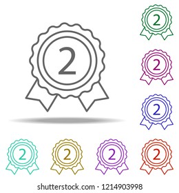 medal number second icon. Elements of awards in multi color style icons. Simple icon for websites, web design, mobile app, info graphics