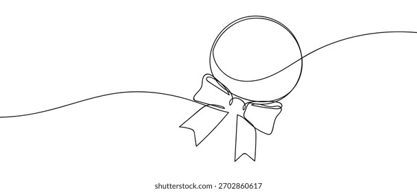 Medalla con una Ilustración vectorial aislada contorno de lazo de cinta continua.