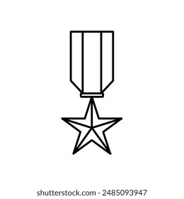 Medal, order, decoration, star - vector icon