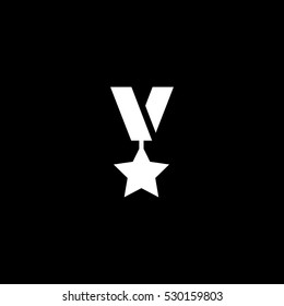 medal outline icon, isolated, white background