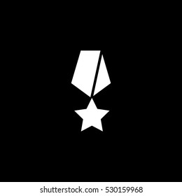 medal outline icon, isolated, white background
