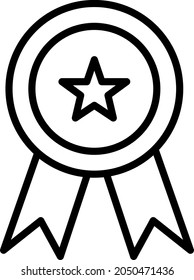 Diseño del icono del vector de contorno de medalla
