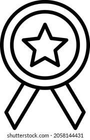 Medal Outline Vector Icon Design
