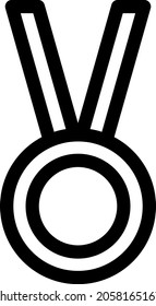 Diseño del icono del vector de contorno de medalla
