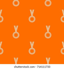 Medal pattern repeat seamless in orange color for any design. Vector geometric illustration