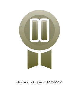 icono de plantilla de diseño de degradado de logotipo de pausa de medalla