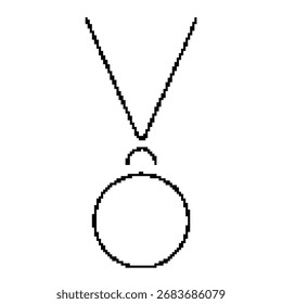 Icono de píxel de medalla, 8 bits. Ilustración vectorial aislada.