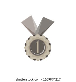 Medal place first vector trophy award ribbon icon prize illustration gold victory winner