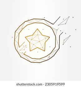 Medal Polygonal vector illustration. Quality concept art on white background