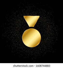 medal, prize gold icon. Vector illustration of golden particle background. isolated vector sign symbol - Education icon black background