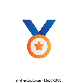 medal prize icon design with modern concept and simple logo shape style design vector eps 10