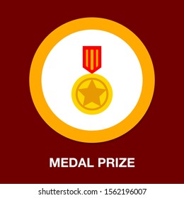 icono del premio medalla - medalla de premio vector, ilustración del primer lugar - signo del ganador