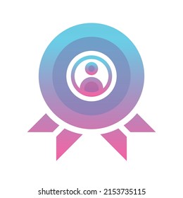 medal profile gradient logo design template icon