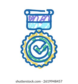 medal quality doodle icon sketch vector. medal quality sign. isolated symbol illustration