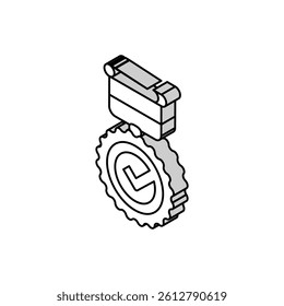 medal quality isometric icon vector. medal quality sign. isolated symbol illustration
