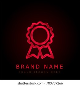 Medal red chromium metallic logo
