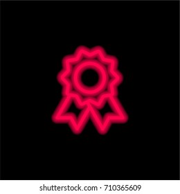 Medal red glowing neon ui ux icon. Glowing sign logo vector