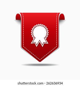 Diseño del icono del vector rojo de medalla