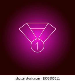 Medal, reward, award, heart vector icon. Element of simple icon for websites, web design, mobile app, info graphics. Pink color. Neon vector