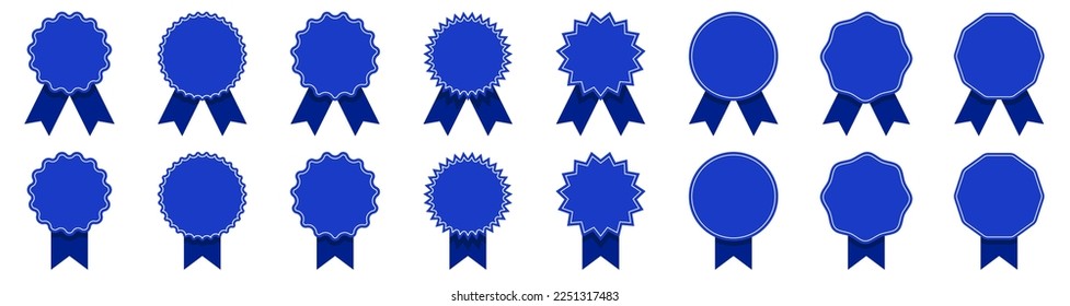 Medal ribbon. Award badge set. Vector seal.