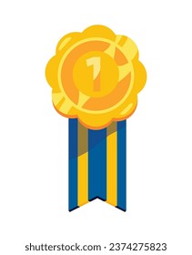 medal ribbon award isolated illustration