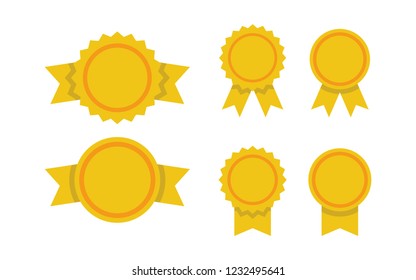 Banda de cinta de medalla, colección de iconos de vector plano