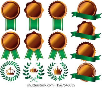 Medal and ribbon and crown vector illustration