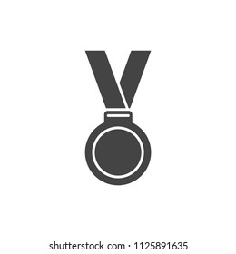Medal with ribbon flat icon