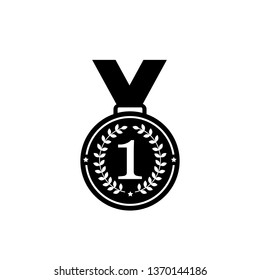 Medal with  ribbon flat vector icons for sports apps and websites