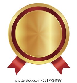 medal ribbon gold frame icon