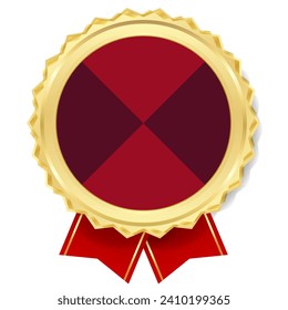 medal ribbon gold frame icon
