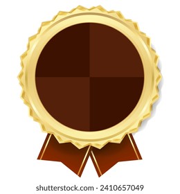 medal ribbon gold frame icon