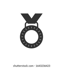 medal with ribbon icon. Modern flat design vector icon