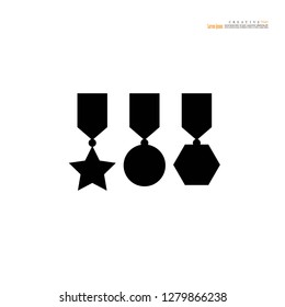 Medal with ribbon icon set. vector illustration EPS 10.  