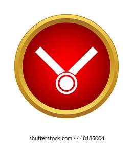 Medal with ribbon icon in simple style on a white background