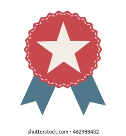 medal ribbon star icon vector illustration design