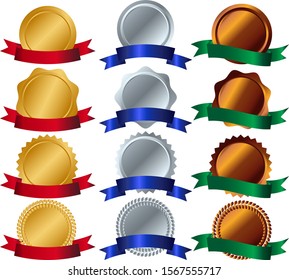 Medal and ribbon  vector illustration .