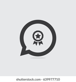 Medal With Ribbons Speech Bubble Icon