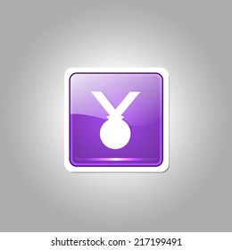 Medal Rounded Corner Vector Purple Web Icon Button