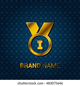 Medal Royal Golden & Blue Metallic Premium Corporate Logo / Icon
