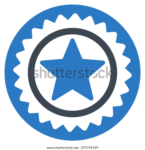 Medal Seal Icon Competition Success Bicolor Stock Vector Royalty