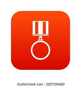 Medal for services icon digital red for any design isolated on white vector illustration